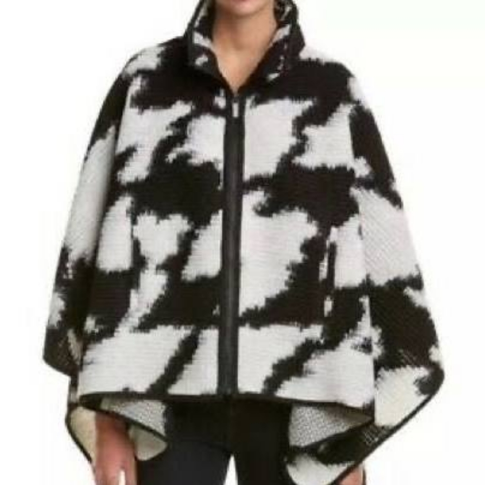❤SALE Zip Houndstooth Poncho L XL NEW